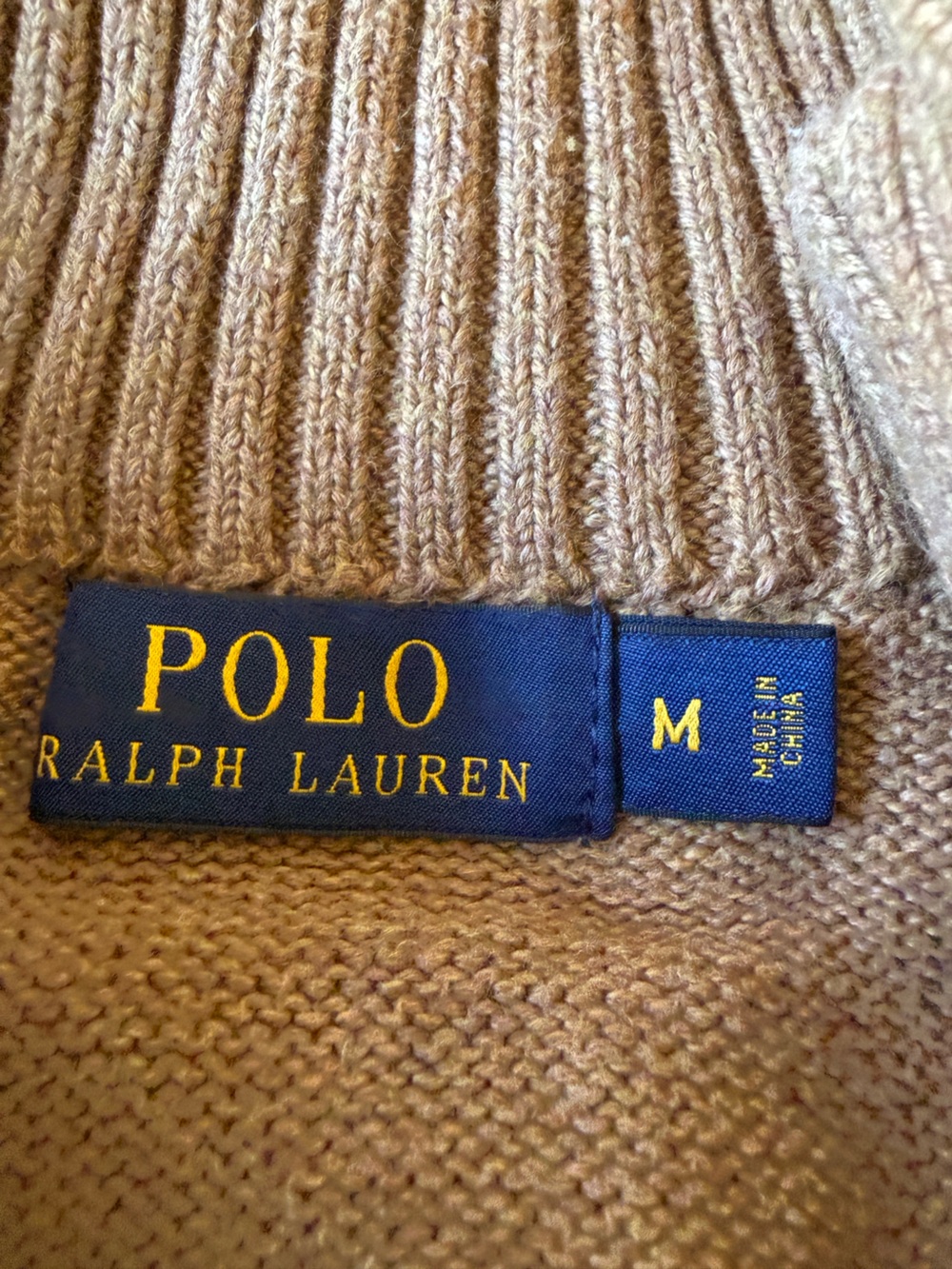 Polo by Ralph Lauren Camel Brown Half-Zip Turtleneck Sweater - Picture 3 of 3